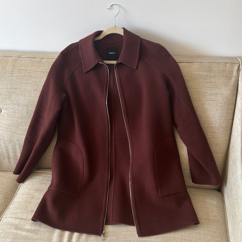 Theory Burgundy Trench Coat